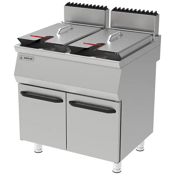 FRYER WITH CUPBOARD WITH GAS